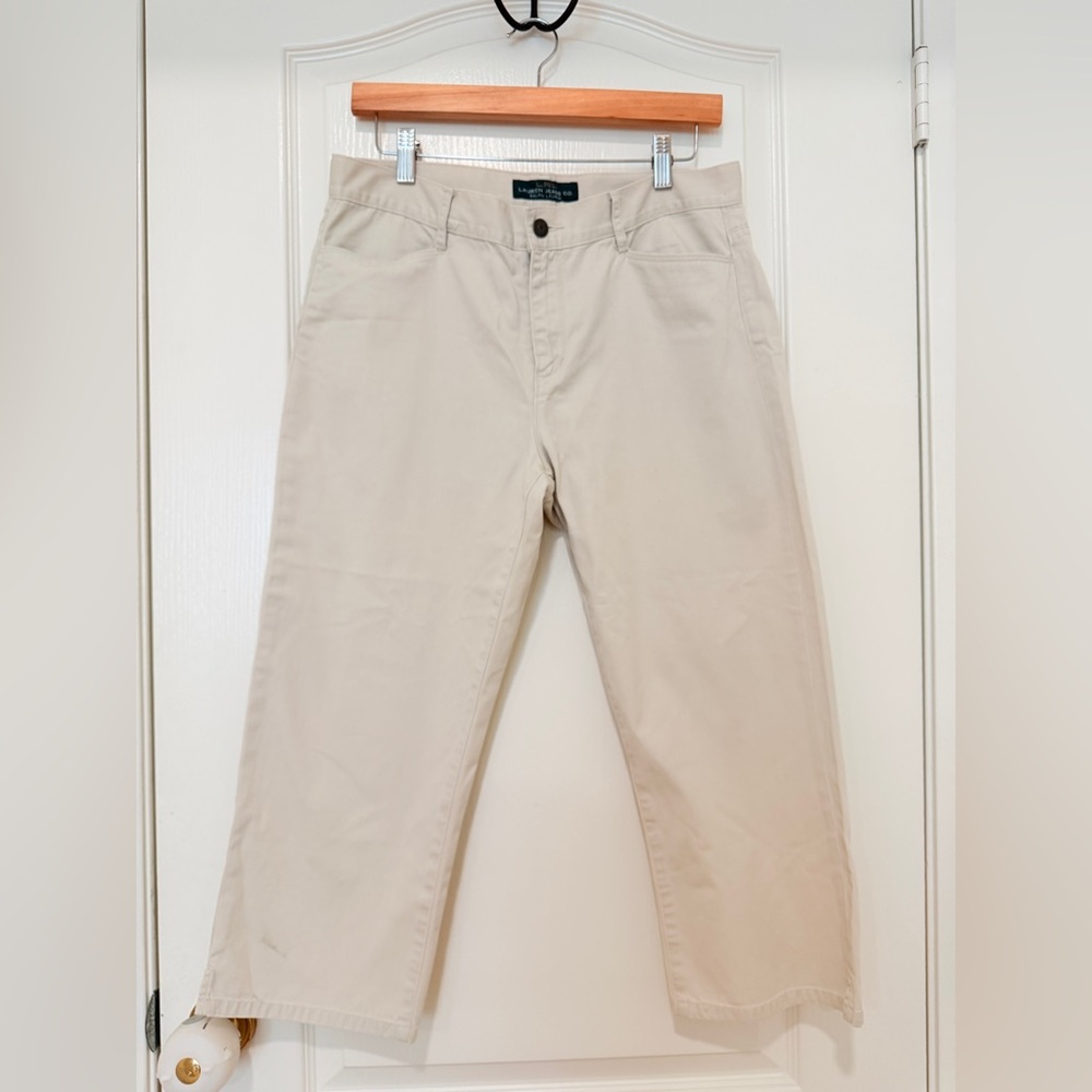 Lauren Ralph Lauren Cream Straight Leg Pants Women’s Size 8 Chino